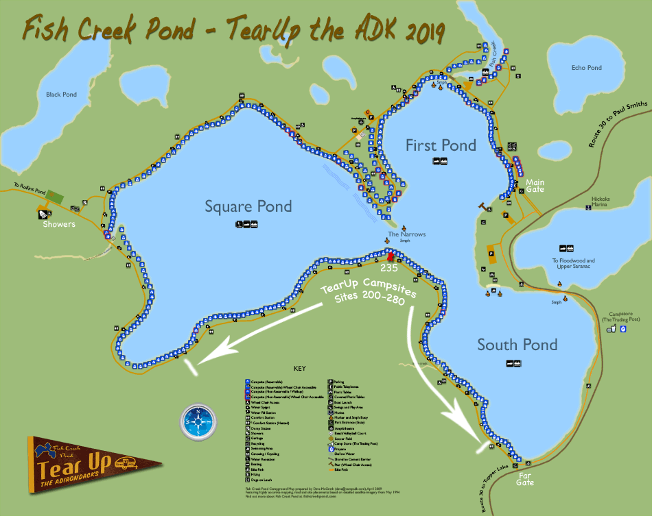 Map Of Fish Creek Campground Campadk.com - Camp Adk Spring Tearup 2019 - Campground Map